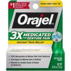 ORAJEL PAIN RELIEF GEL 0.25 OZ 3X MEDICATED MAX STRENGTH ADULT
