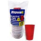 DISPOZEIT PLASTIC CUP 16 OZ/8.5G 25CT RED & WHITE 2 TONE